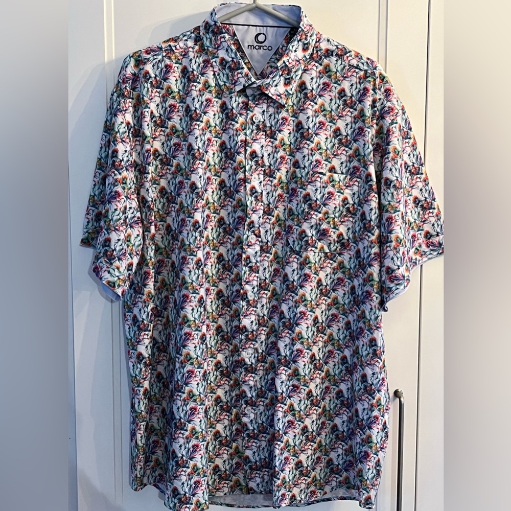Marco Multicolor Floral Men's Button down Shirt size 1XB